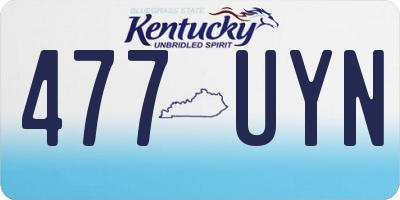 KY license plate 477UYN