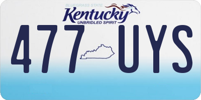 KY license plate 477UYS