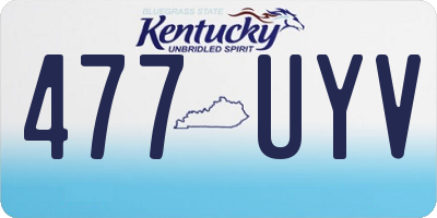 KY license plate 477UYV