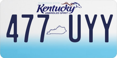 KY license plate 477UYY