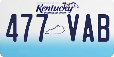 KY license plate 477VAB