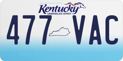 KY license plate 477VAC
