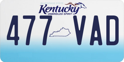 KY license plate 477VAD