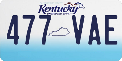 KY license plate 477VAE