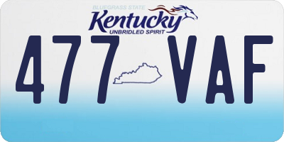 KY license plate 477VAF