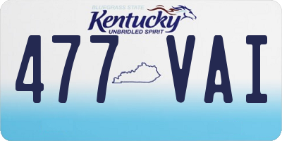 KY license plate 477VAI