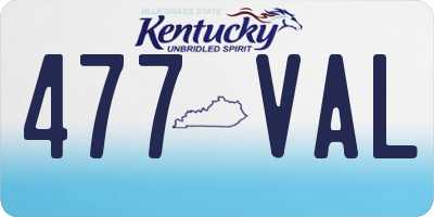 KY license plate 477VAL