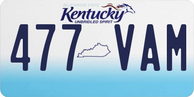 KY license plate 477VAM