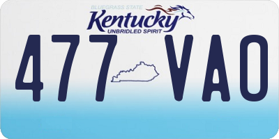 KY license plate 477VAO