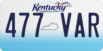 KY license plate 477VAR