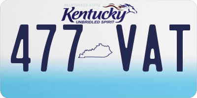 KY license plate 477VAT