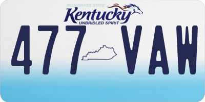 KY license plate 477VAW