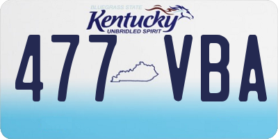 KY license plate 477VBA