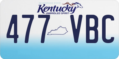 KY license plate 477VBC