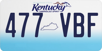 KY license plate 477VBF