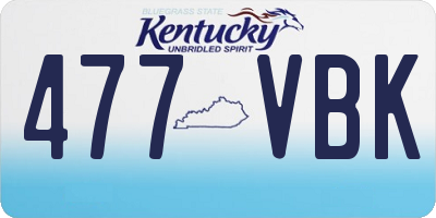 KY license plate 477VBK
