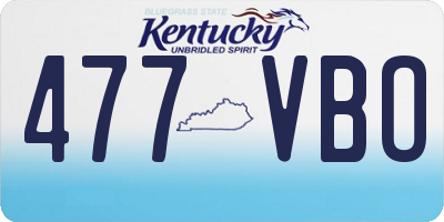 KY license plate 477VBO