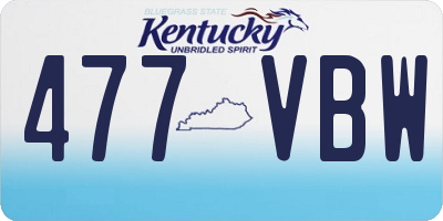 KY license plate 477VBW