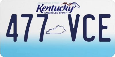 KY license plate 477VCE