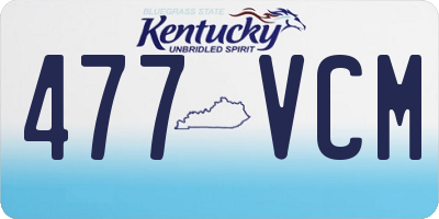 KY license plate 477VCM