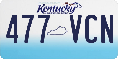 KY license plate 477VCN