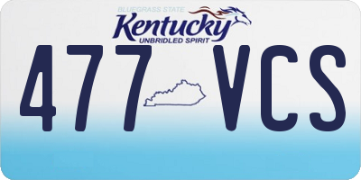 KY license plate 477VCS