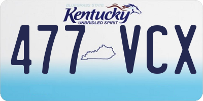 KY license plate 477VCX