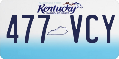 KY license plate 477VCY
