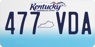 KY license plate 477VDA
