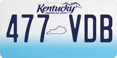 KY license plate 477VDB