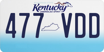 KY license plate 477VDD