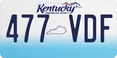 KY license plate 477VDF
