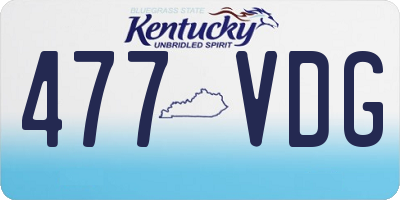 KY license plate 477VDG