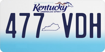 KY license plate 477VDH