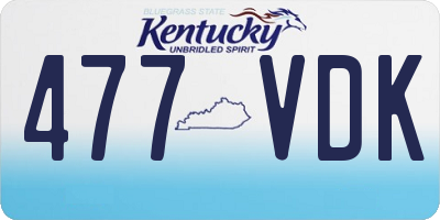 KY license plate 477VDK