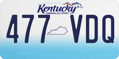 KY license plate 477VDQ
