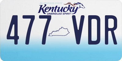 KY license plate 477VDR