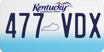 KY license plate 477VDX