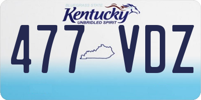 KY license plate 477VDZ