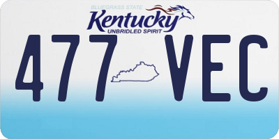 KY license plate 477VEC