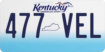 KY license plate 477VEL