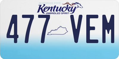 KY license plate 477VEM
