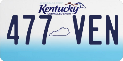 KY license plate 477VEN