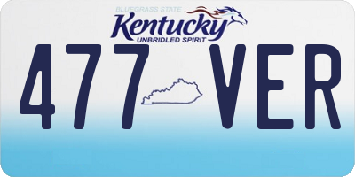 KY license plate 477VER