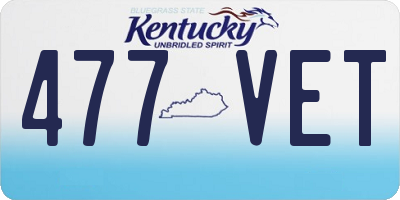 KY license plate 477VET