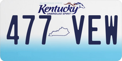 KY license plate 477VEW