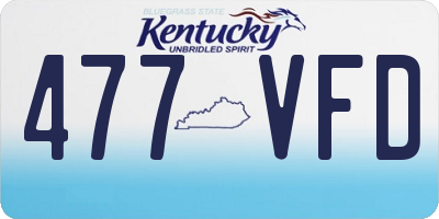 KY license plate 477VFD