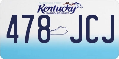 KY license plate 478JCJ