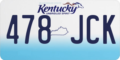 KY license plate 478JCK