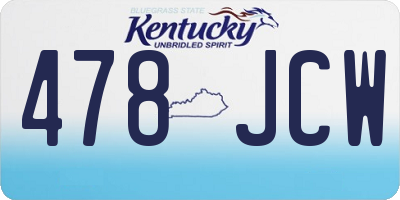 KY license plate 478JCW